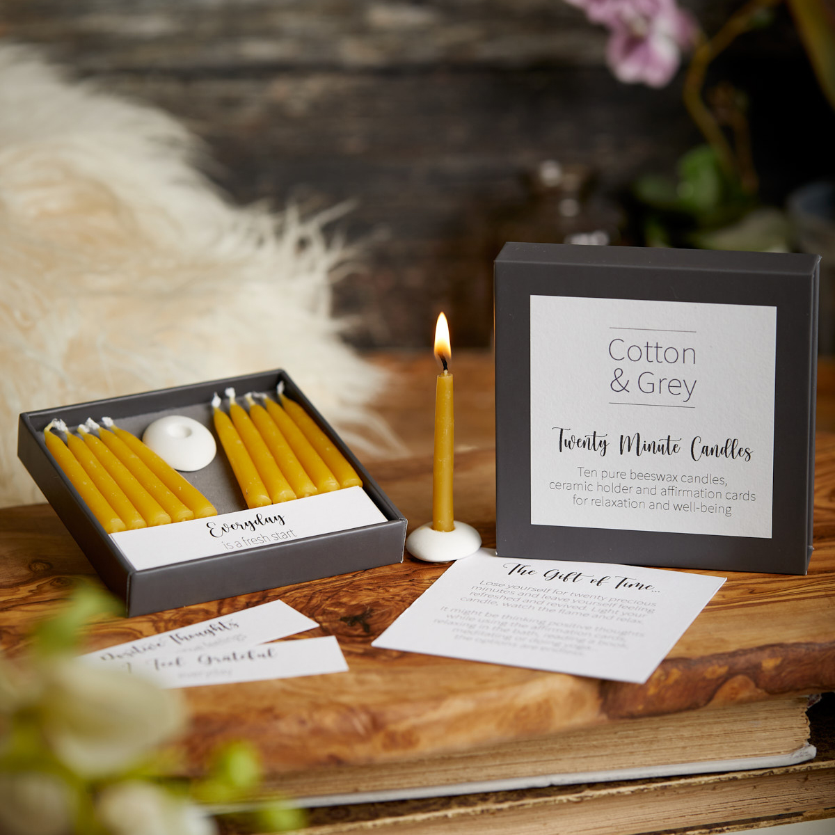 Twenty Minute Candles with Affirmation Cards