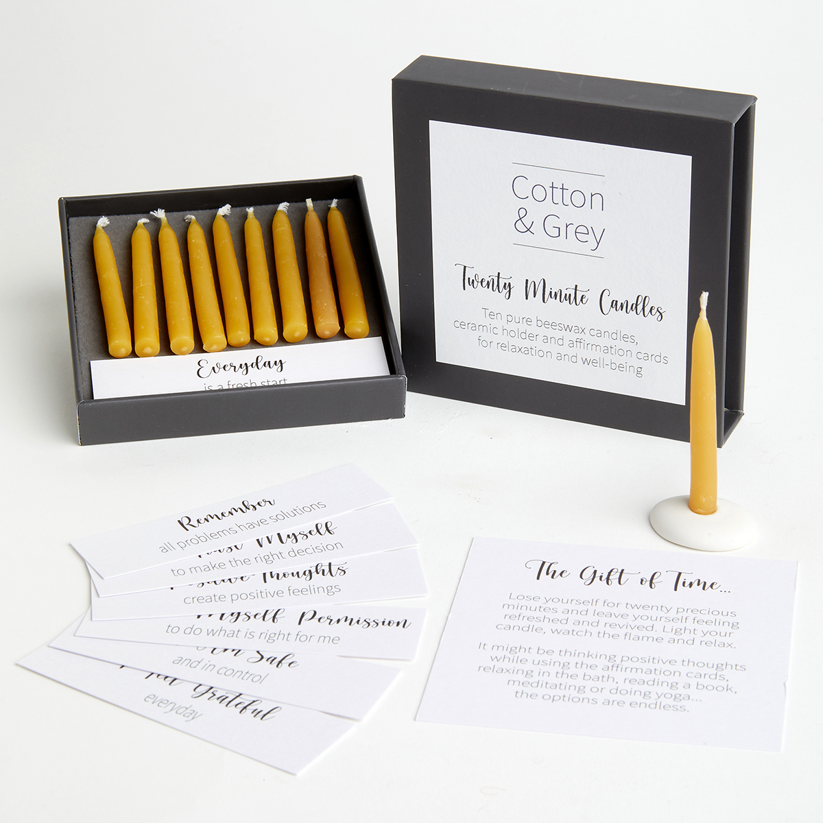 Twenty Minute Candles with Affirmation Cards